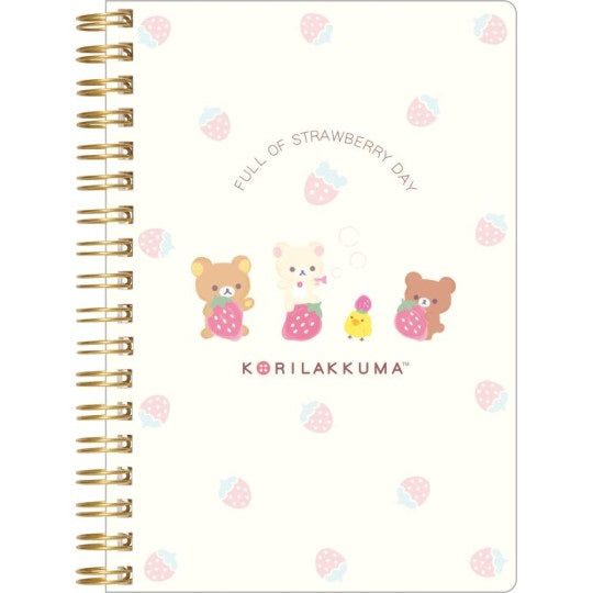 Korilakkuma Notebook B6 met Ringband - Full of Strawberry Day - Beige