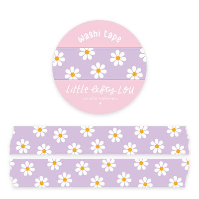 Washi Tape - Lila madeliefjes