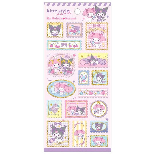 Stickervel Gold Accent Stamp - Sanrio Kuromi & My Melody