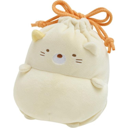 San-X Round Belly Drawstring Bag - Sumikko Gurashi - Neko