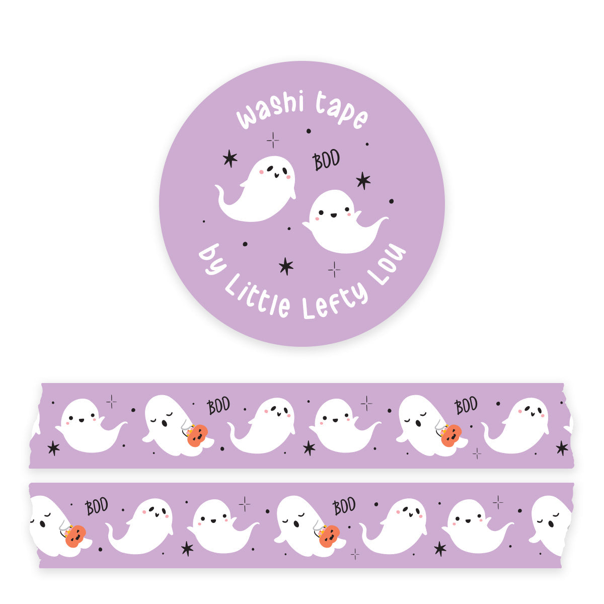Washi Tape - Halloween Ghosts Purple