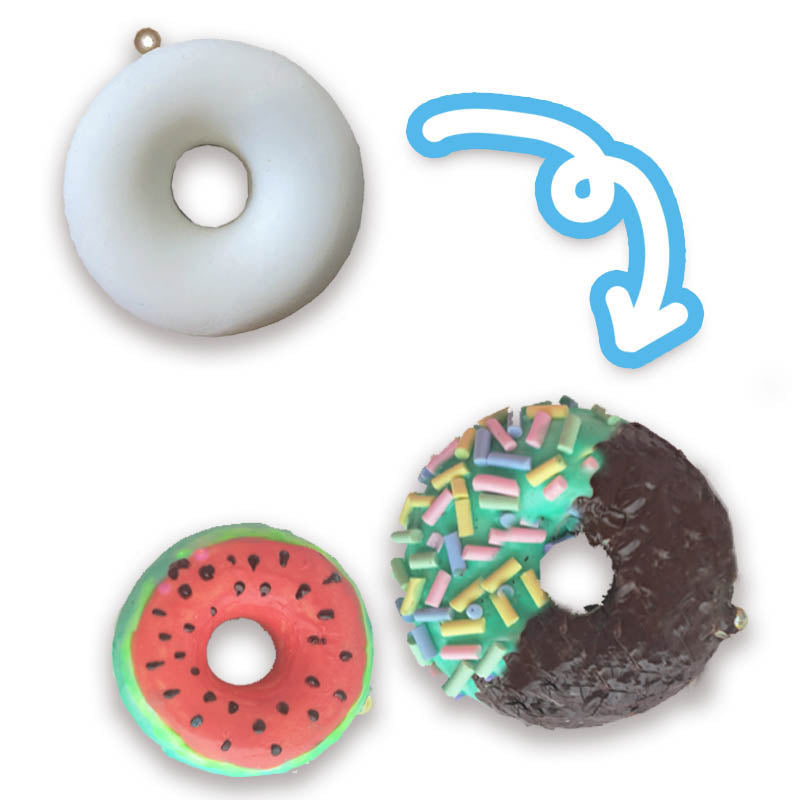 25 Stuks - Deco Squishy Round Donut Small 5 cm - DIY Squishy!