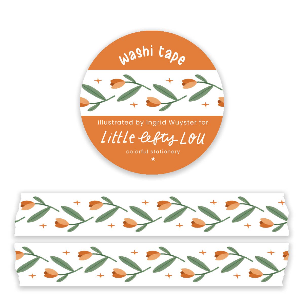 Washi Tape - Orange Tulips