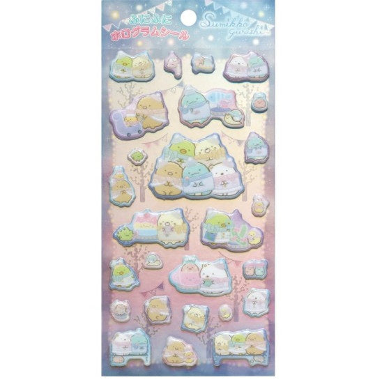 Sumikkogurashi - FuniFuni Hologram Stickers - A Sparkling Night - Tokage & Friends