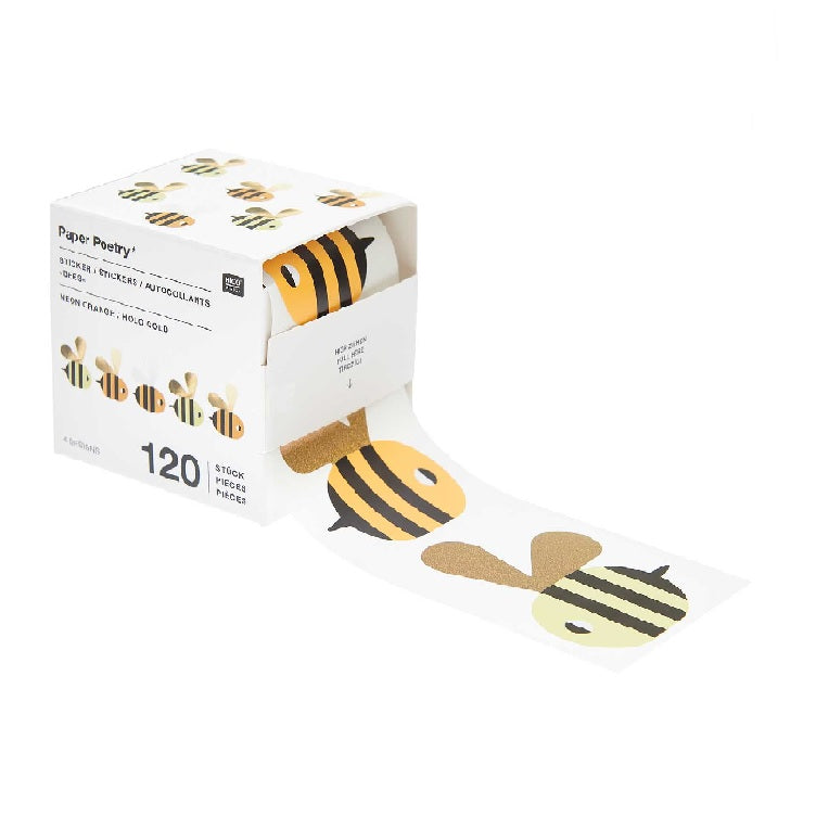 Stickers op rol - 120 stickers - Bees