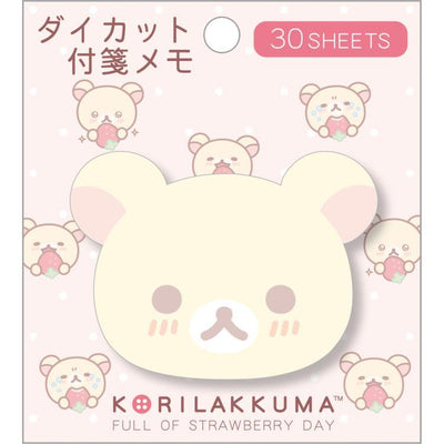 Die-Cut Sticky Notes Korilakkuma - Full of Strawberry Day 1