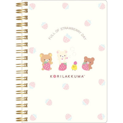 Korilakkuma Notebook B6 met Ringband - Full of Strawberry Day - Beige