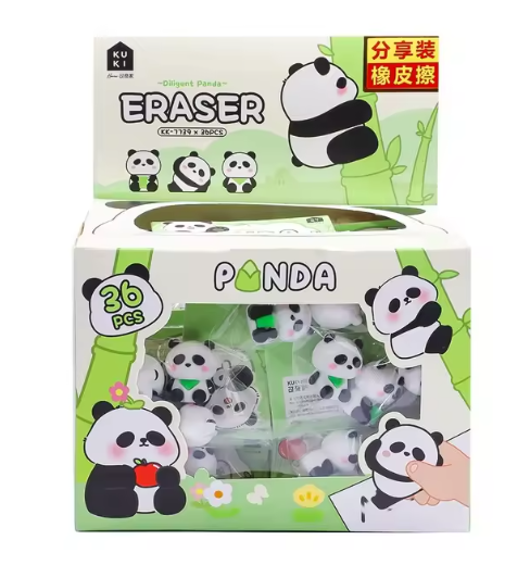 Panda Eraser Set - 3 gummetjes