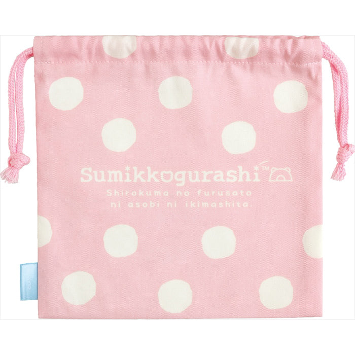 Drawstring Bag - Sumikko Gurashi Shirokuma´s Hometown Theme - Furoshiki Pink