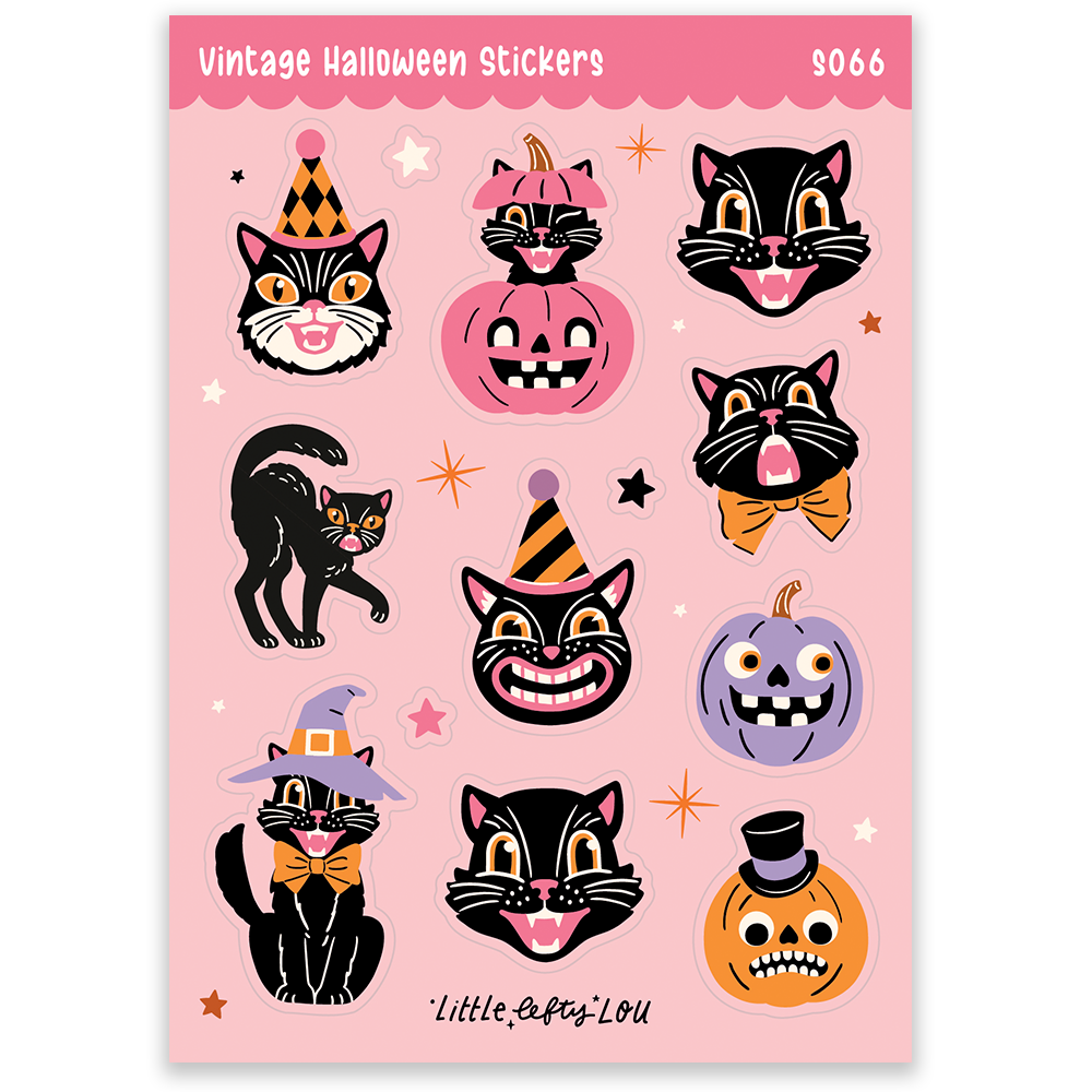 Stickervel A6 Pink Vintage Halloween - Little Lefty Lou