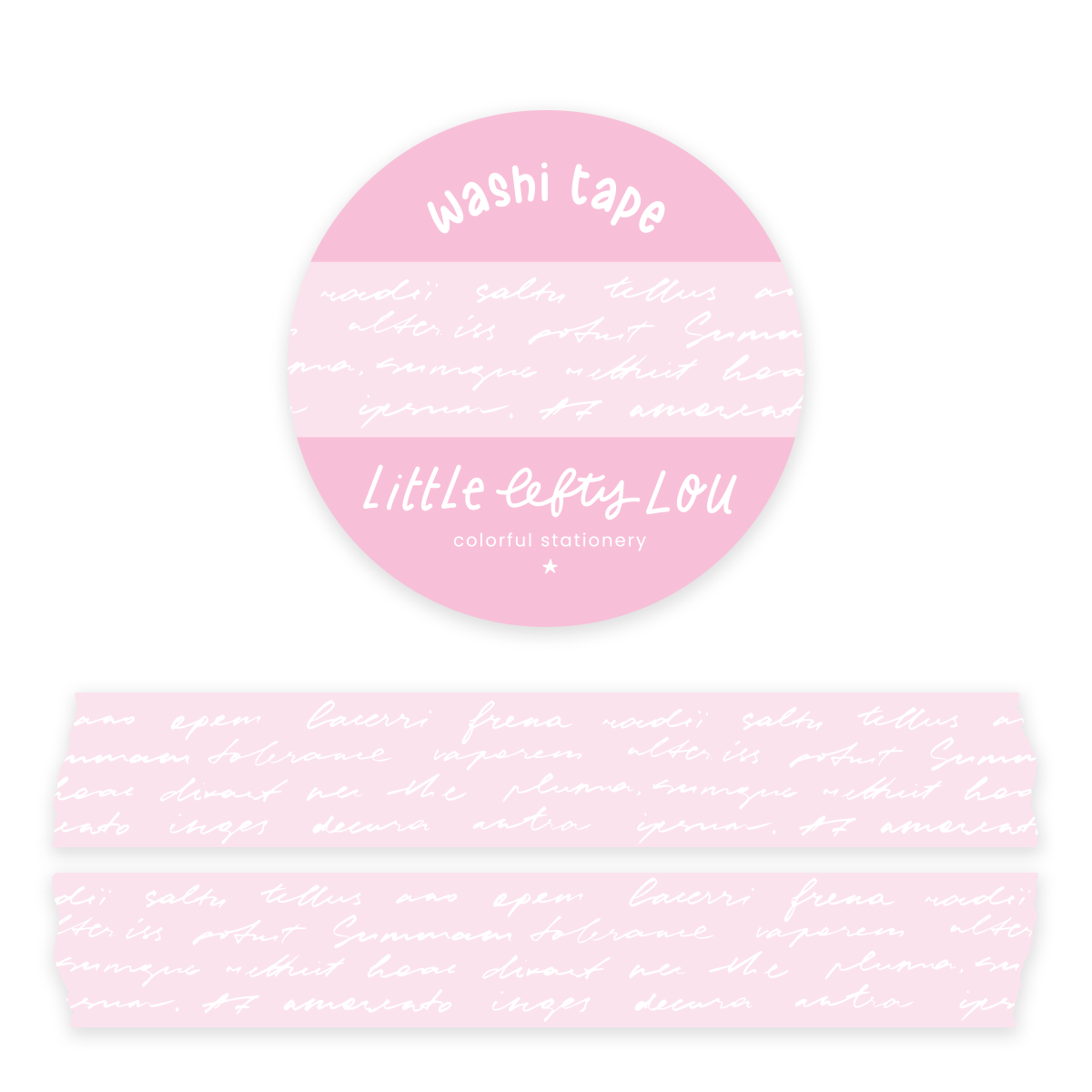 Washi Tape - Pink Script