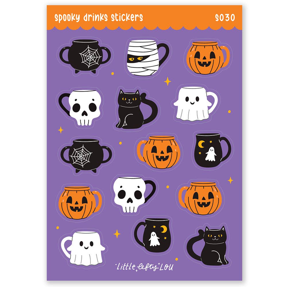 Kawaii Halloween-stickers Spooky Drinks