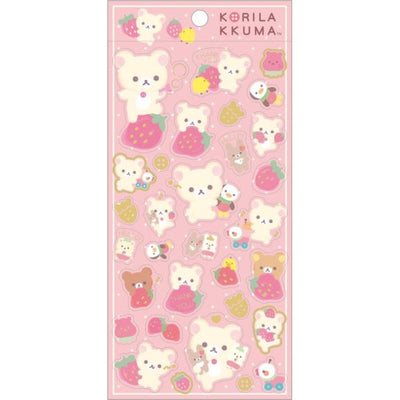 Stickervel Gold Accent - Korilakkuma Full of Strawberry Day - Pink