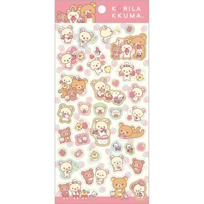 Stickervel Gold Accent - Korilakkuma Full of Strawberry Day - Beige