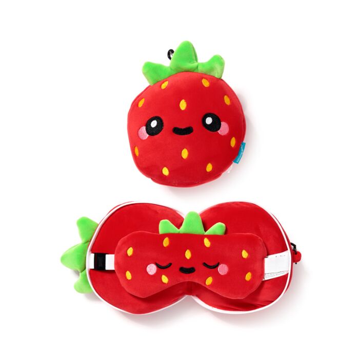 Reiskussen & Slaapmasker - Strawberry