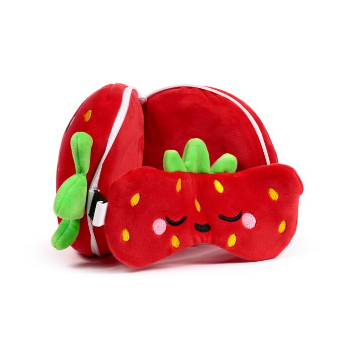 Reiskussen & Slaapmasker - Strawberry