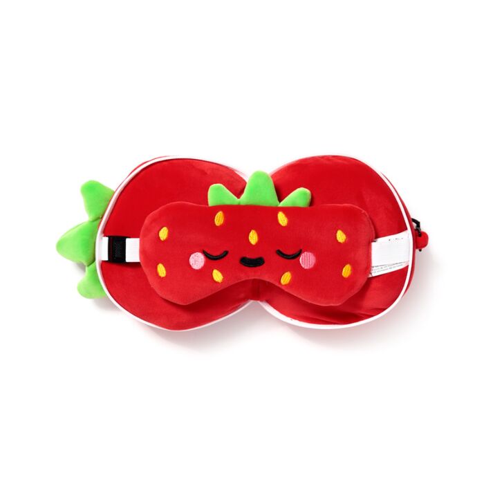 Reiskussen & Slaapmasker - Strawberry