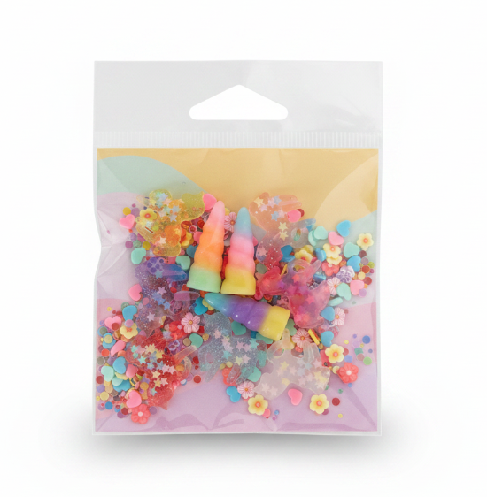 DIY Kawaii Cabochons & Sprinkles Mix - Glittery Unicorns - 10 PCS bag