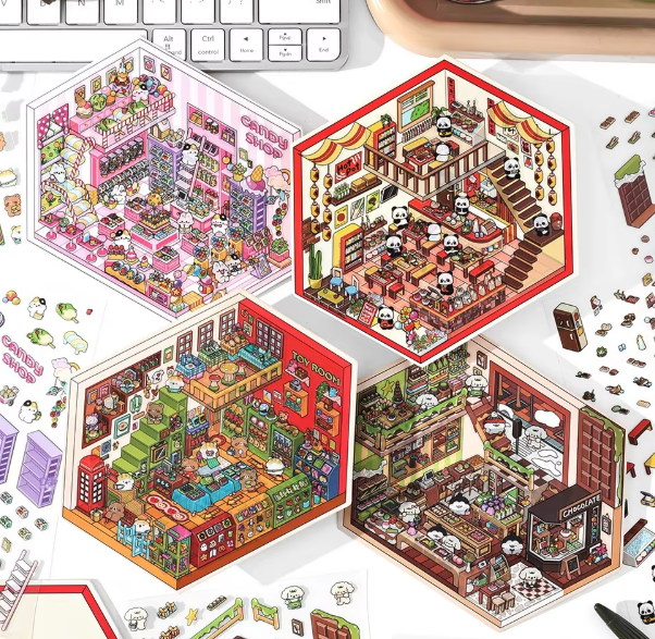 BYO Kawaii Sticker World - Cutest Shops (Pick One) - DIY Sticker Scene Set