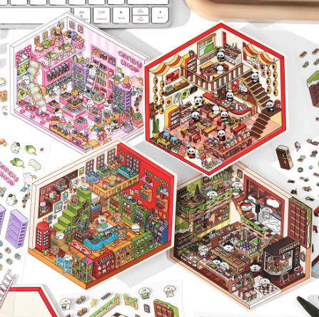 BYO Kawaii Sticker World - Cutest Shops (Pick One) - DIY Sticker Scene Set