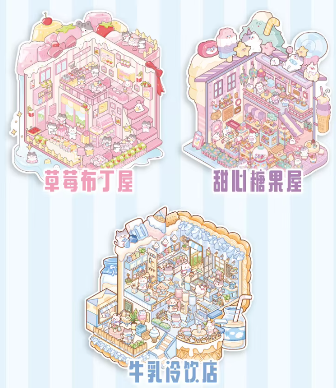 BYO Kawaii Sticker World - XL Pretty Pastels - DIY Sticker Scene Set