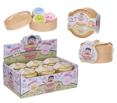 Kawaii Foodiez 3pk Squeezy Bao Buns - 3 mini Squishies