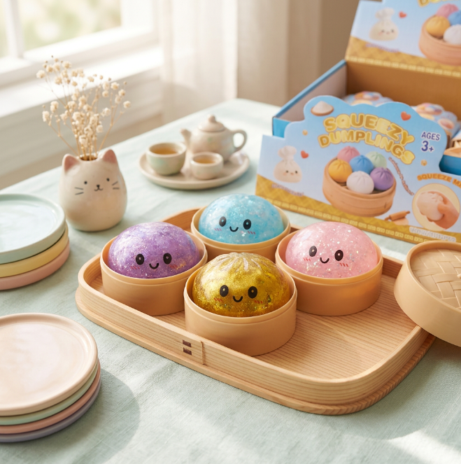 Glitter Squishy Dumpling - 1x Surprise kleur Squeezy