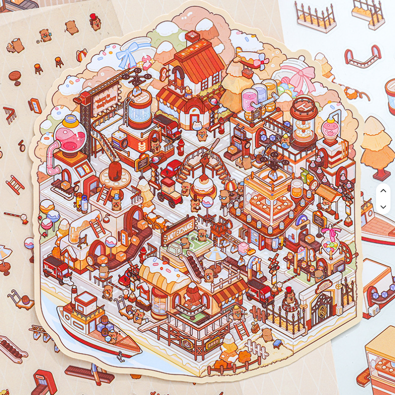 BYO Kawaii Sticker World - XL Capibara World - DIY Sticker Scene Set