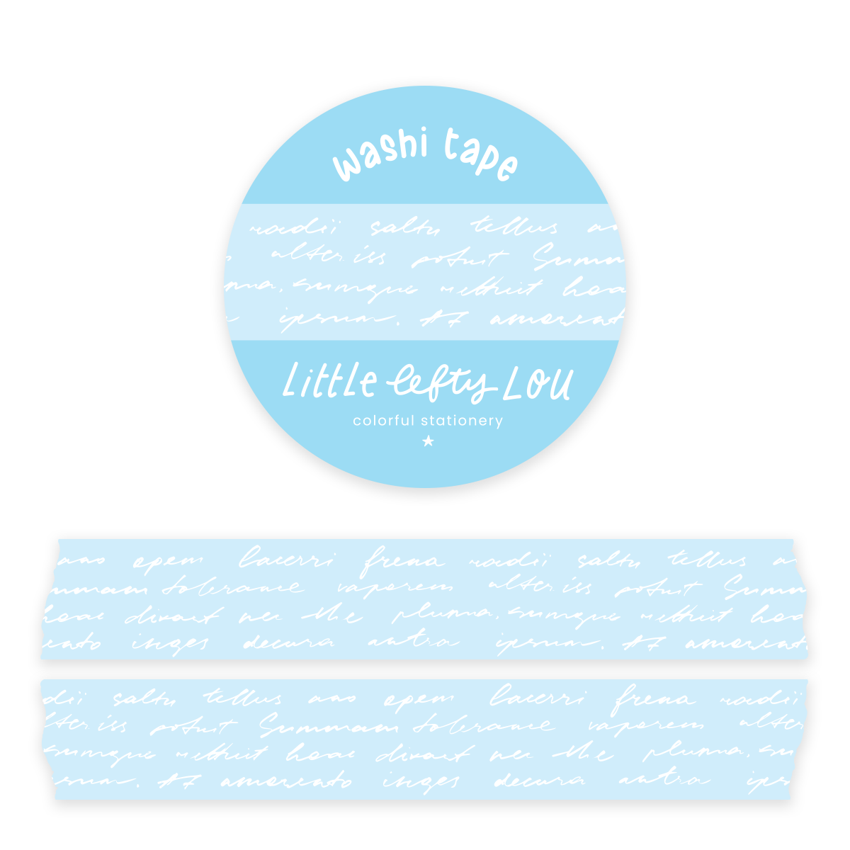 Washi Tape - Blue Script
