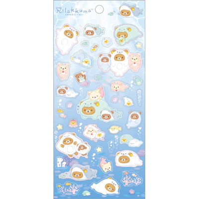 Stickervel Holographic - Rilakkuma Ocean Relax Mood - Blue