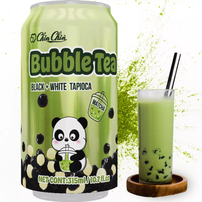 Bubble Tea Black + White Tapioca - Matcha