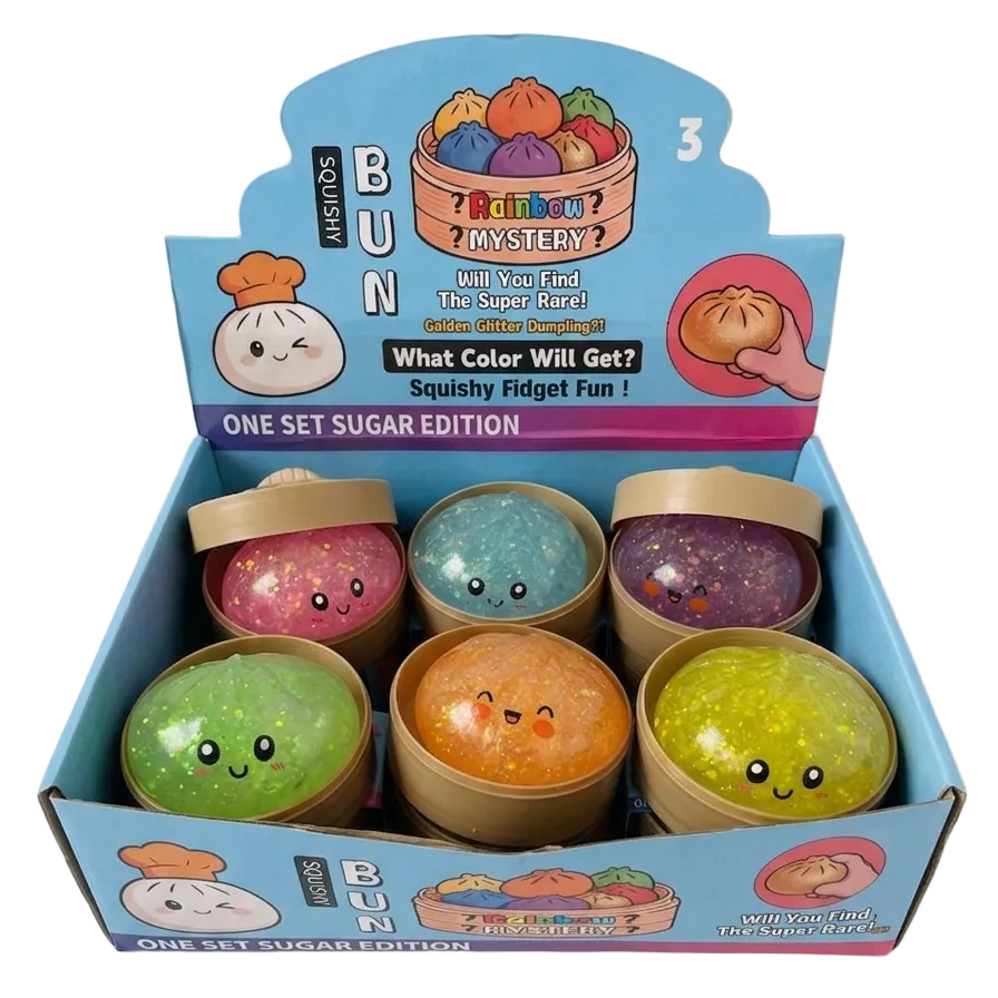 Glitter Squishy Dumpling Gel Filling - 1x Surprise kleur Squeezy