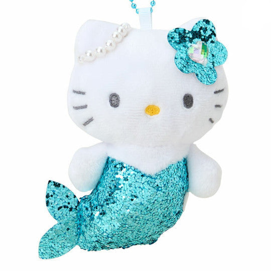 Sanrio Plush Keychain - Hello Kitty Glitter Mermaid - Blue