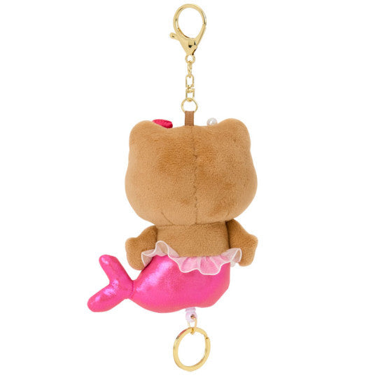 Sanrio Plush Key Holder Keychain - Hello Kitty Glitter Mermaid - Pink