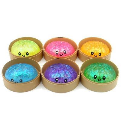Glitter Squishy Dumpling Sugar Maltose Filling - 1x Surprise kleur Squeezy
