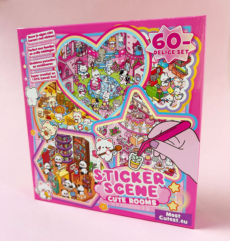 Kawaii Sticker Scene DIY Box - 60-Delig / 20-Scenes - MostCutest.nl DIY Sticker Set