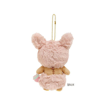 Rilakkuma Bunny Plush Keychain Bagcharm - Full of Strawberry Day