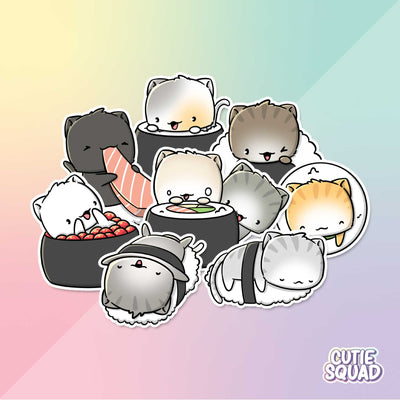 Stickerset - Sushi Cats - CutieSquad