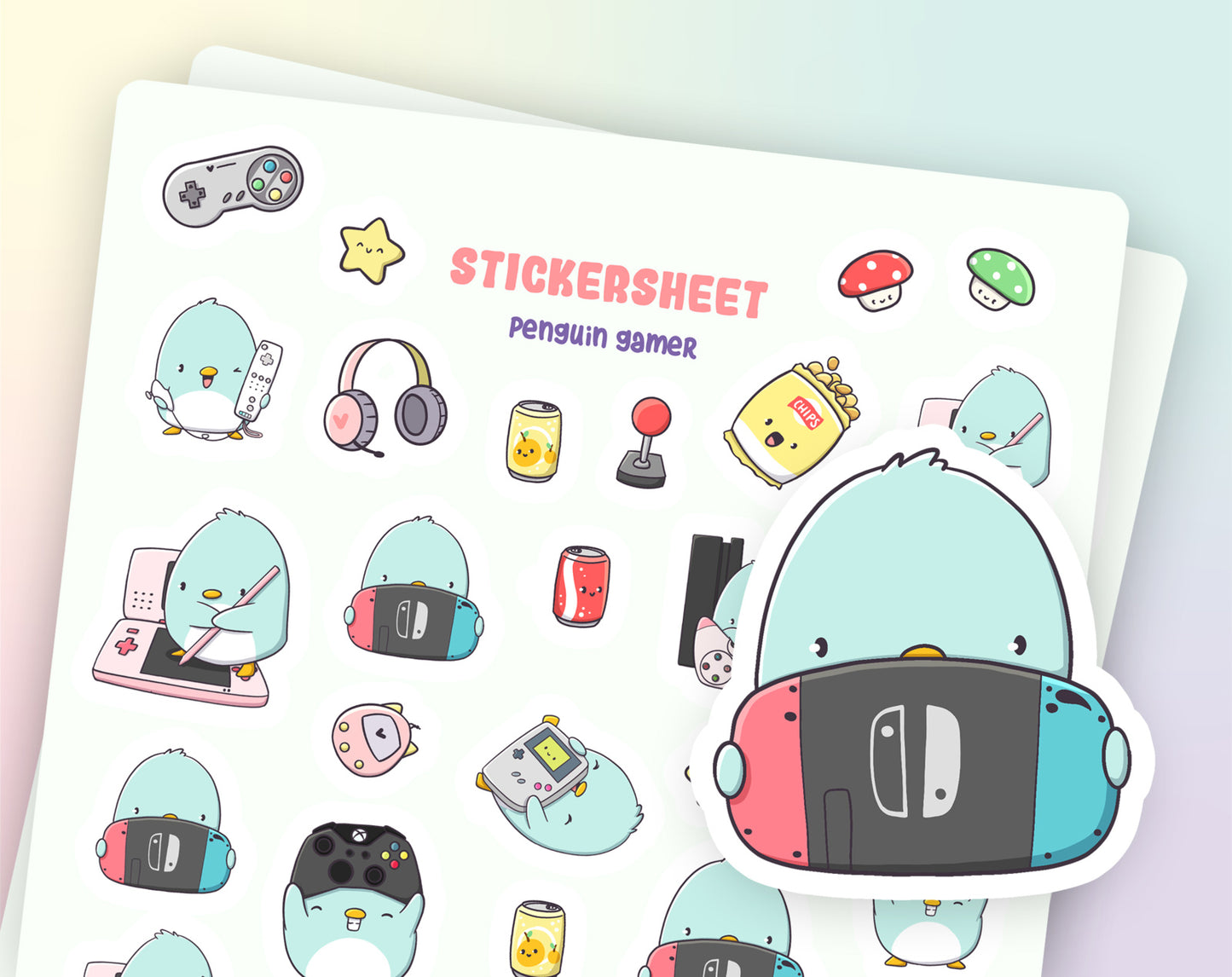 Stickervel - Penguin Gamer - CutieSquad