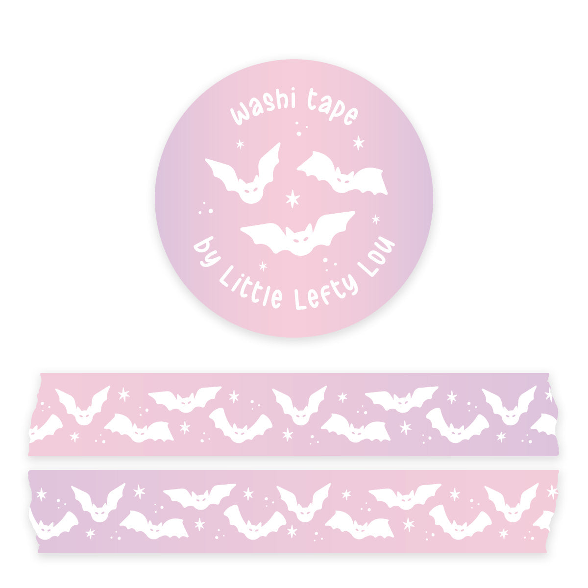 Washi Tape - Halloween Bats White