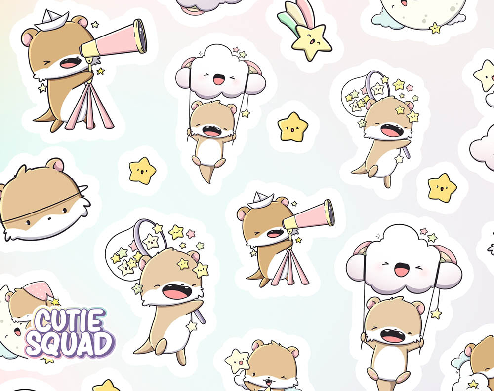 Stickervel - Cloudy Otters - CutieSquad